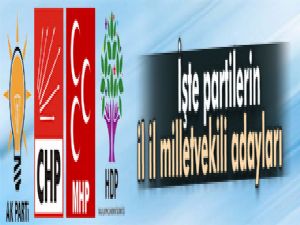 PARTİLERİN İL İL VEKİL ADAYLARI