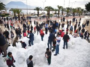 ALANYA'DA KAR HEYECANI